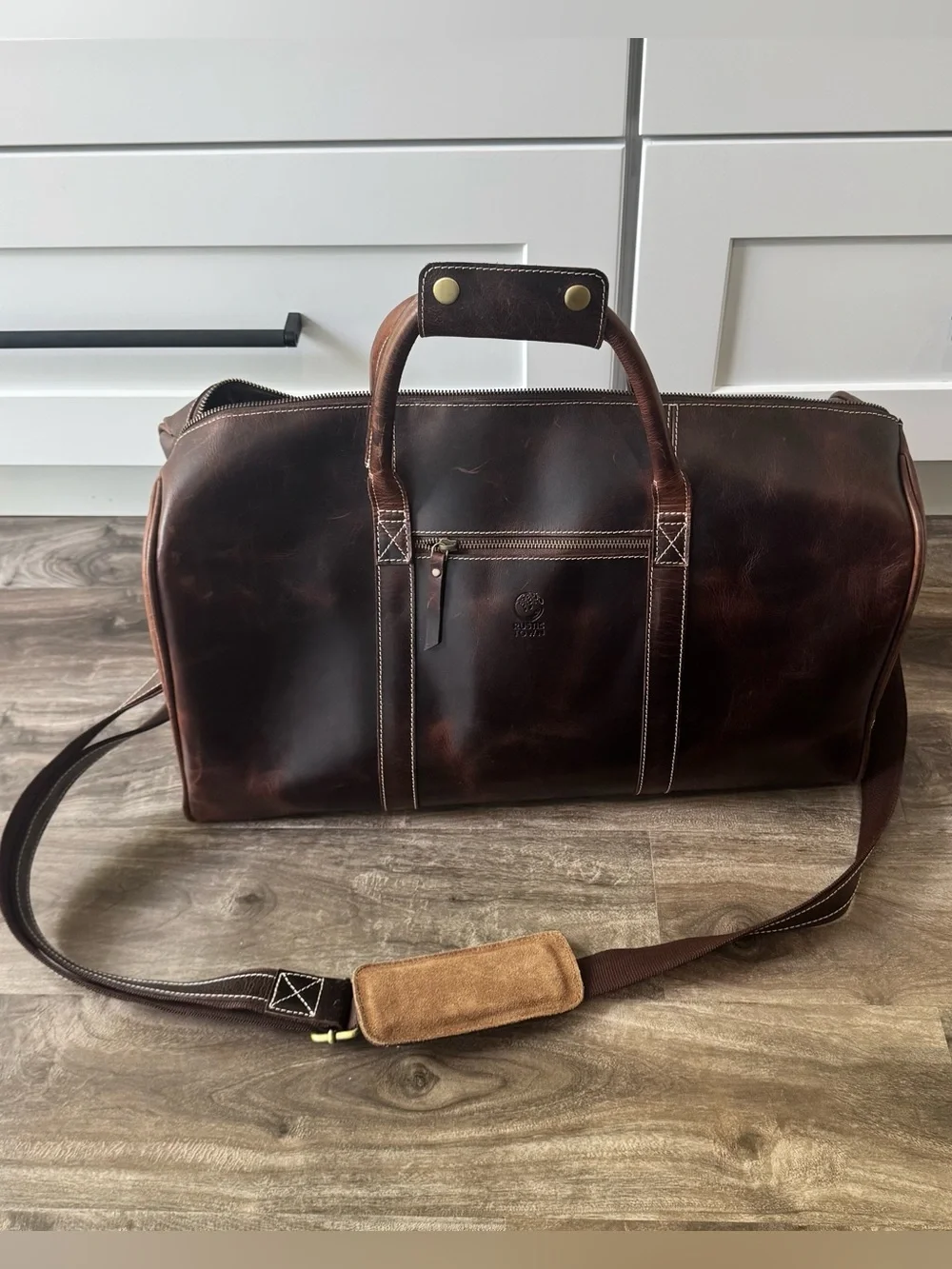 💼Rustic Town Full Grain Buffalo Leather Weekender Duffle Travel Bag🧳💼 - Picture 6 of 15